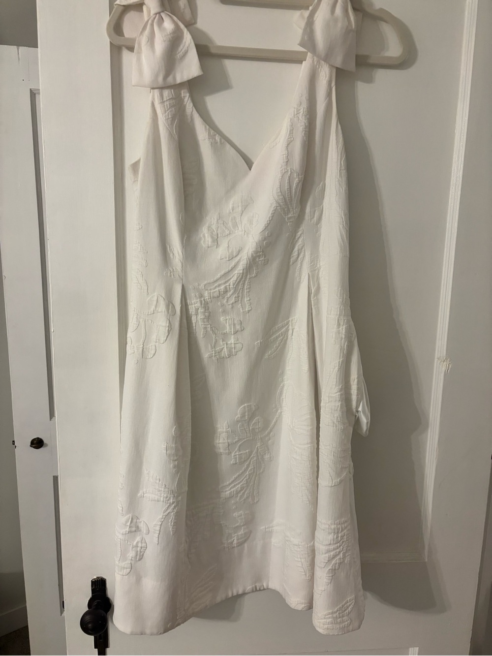 Lilly Pulitzer White Tie-Shoulder Embroidered Mini Dress